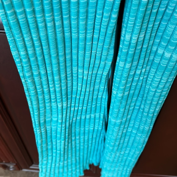 ZARA Turquoise Blue Ribbed Cotton Blend Jumpsuit size medium - Picture 10 of 14